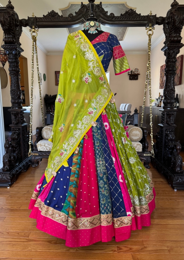 Multi Color Panelled Navratri Choli